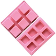 3 Packs 6 Cavities Silicone Cake Baking Mold (Purple, Blue, Pink), DaKuan Baking Mold Cake Pan, Biscuit Chocolate Mold, Ice Cube Tray, Soap Mold