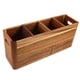 thumbnail image 4 of Portautensilios para encimera de cocina: Portautensilios grande para encimera con 4 compartimentos - Organizador de cubiertos de madera estilo rústico, 4 of 6