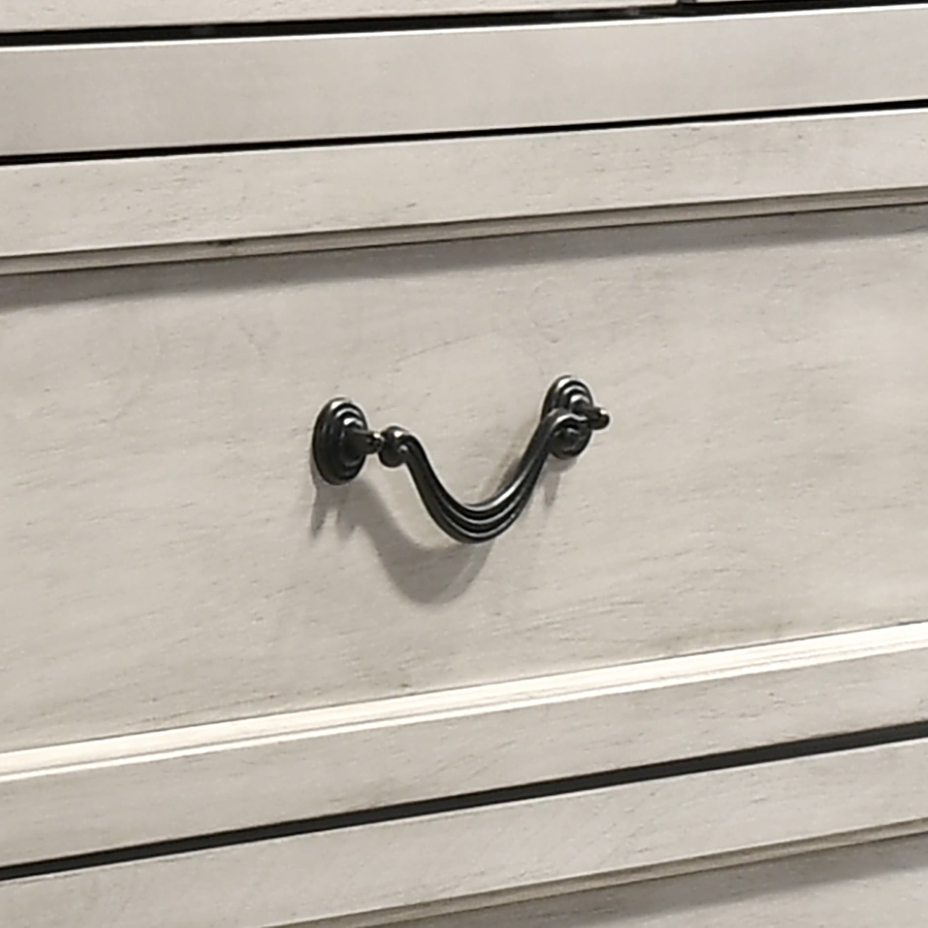 Roundhill Furniture Maderne Wood 7-Drawer Dresser, Antique White Finish