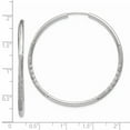 thumbnail image 3 of Real 14kt White Gold 2mm Diamond-cut Endless Hoop Earrings; for Adults and Teens; for Women and Men, 3 of 3