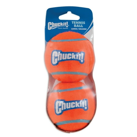 Chuckit! Tennis Ball Bouncing and Floating Dog Ball Orange/Blue, 2-Pack, (Best Toys For Large Dogs)