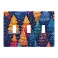 thumbnail image 2 of Dailycode Light Switch Plate Covers 2 Gang Wall Plate Plastics Outlet Covers for Kitchen Home Office Decor Colorful Tree and Snow, 2 of 8