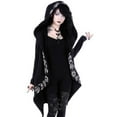 thumbnail image 4 of Odeerbi Cardigan For Women Loose Gothic Punk Jacket 2025 Long Sleeve Hooded Black Cardigan Coat Black, 4 of 9