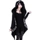 thumbnail image 4 of Cárdigan negro con capucha Odeerbi Punk Gótica ODB-3 para mujer, 4 of 9