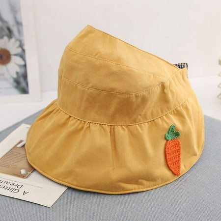 

TOWED22 Hat Protection Kids Adjustable Outdoor Girls Sun Baby Beach Toddler Boy Bucket Kids Hats & Caps Hats Boys Yellow