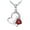 Red, variant on 14K White Gold Plated Forever Lover Heart Pendant Necklace For Women