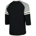 thumbnail image 3 of Men's Mitchell & Ness Black Chicago White Sox Cooperstown Collection Legendary Raglan Slub Henley 3/4-Sleeve T-Shirt, 3 of 5