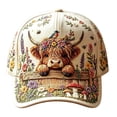 thumbnail image 3 of LEFXSMR Baseball Cap, High Cow Themed Adjustable Hat for Women, Floral Sun Hats for Outdoor Activities & Daily Wear, 3 of 9