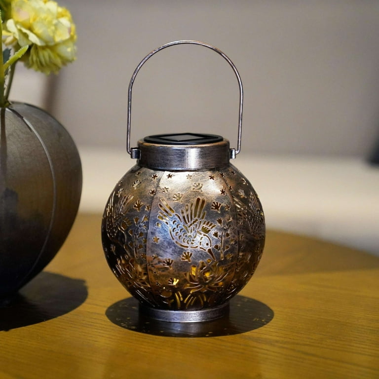 ExcMark Solar Hanging Lanterns, Set of 2, Bronze photo 7
