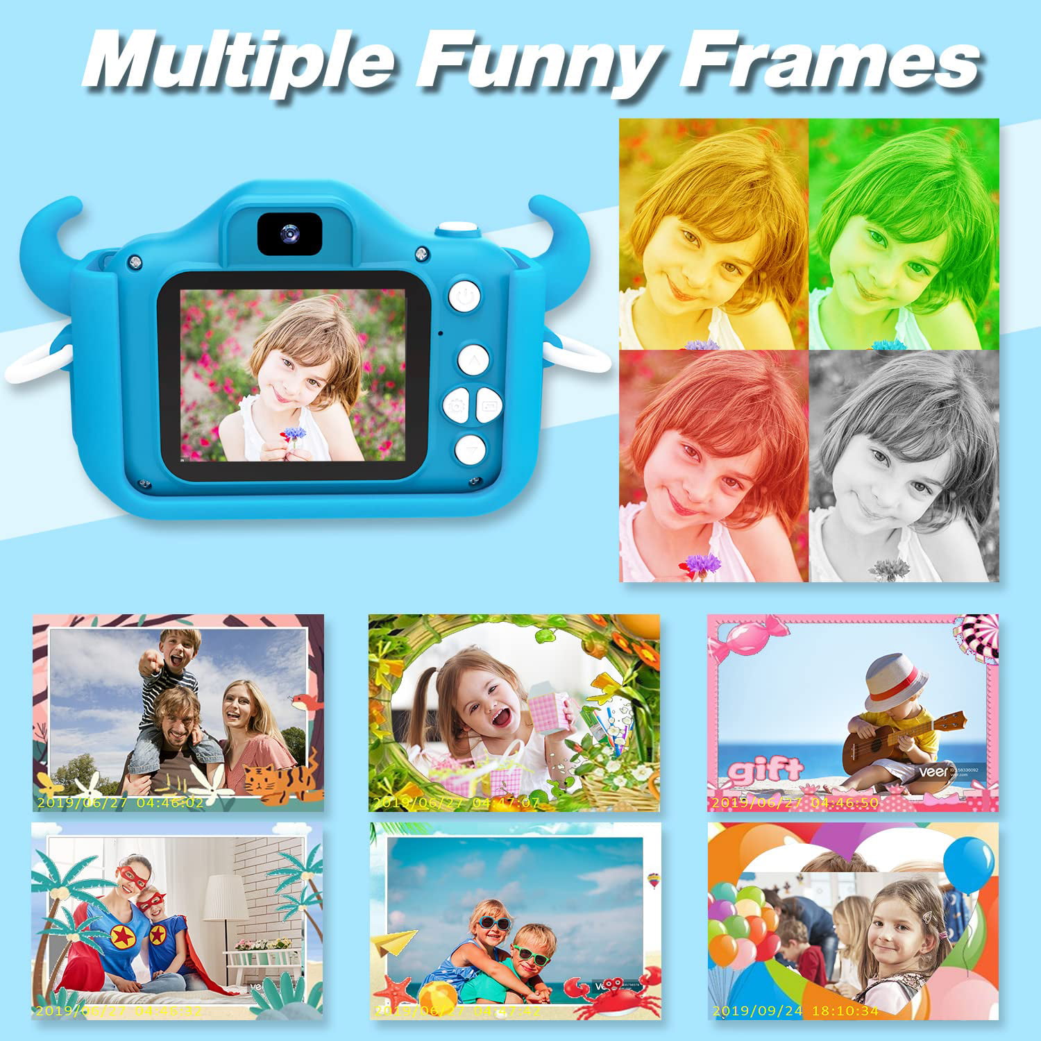 Ehpow Kids Camera 8MP for Boys Girls Birthday Gifts Children Digital Video  Camer