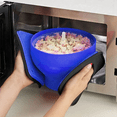 thumbnail image 3 of Popcorn Microwave Silicone Foldable Kitchen Easy Tools DIY Popcorn Bucket Bowl Maker with Lid,Light Blue, 3 of 7