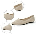thumbnail image 6 of uvwlwu Women's Solid Color Pointed Toe Flat Casual Breathable Ladies' Openwork Knitted Shoes Breathable(Beige,7.5), 6 of 9