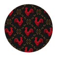 thumbnail image 4 of HAOXIT Vintage Rooster Village Chicken Elastic Edged Fitted Round Tablecloth , Waterproof Oil Proof Polyester Table Cloth Decorative Fabric Table Cover for Dining Table 54-58, 4 of 8