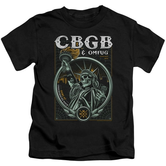 Cbgb - Liberty Skull - Juvenile Short Sleeve Shirt - 5/6
