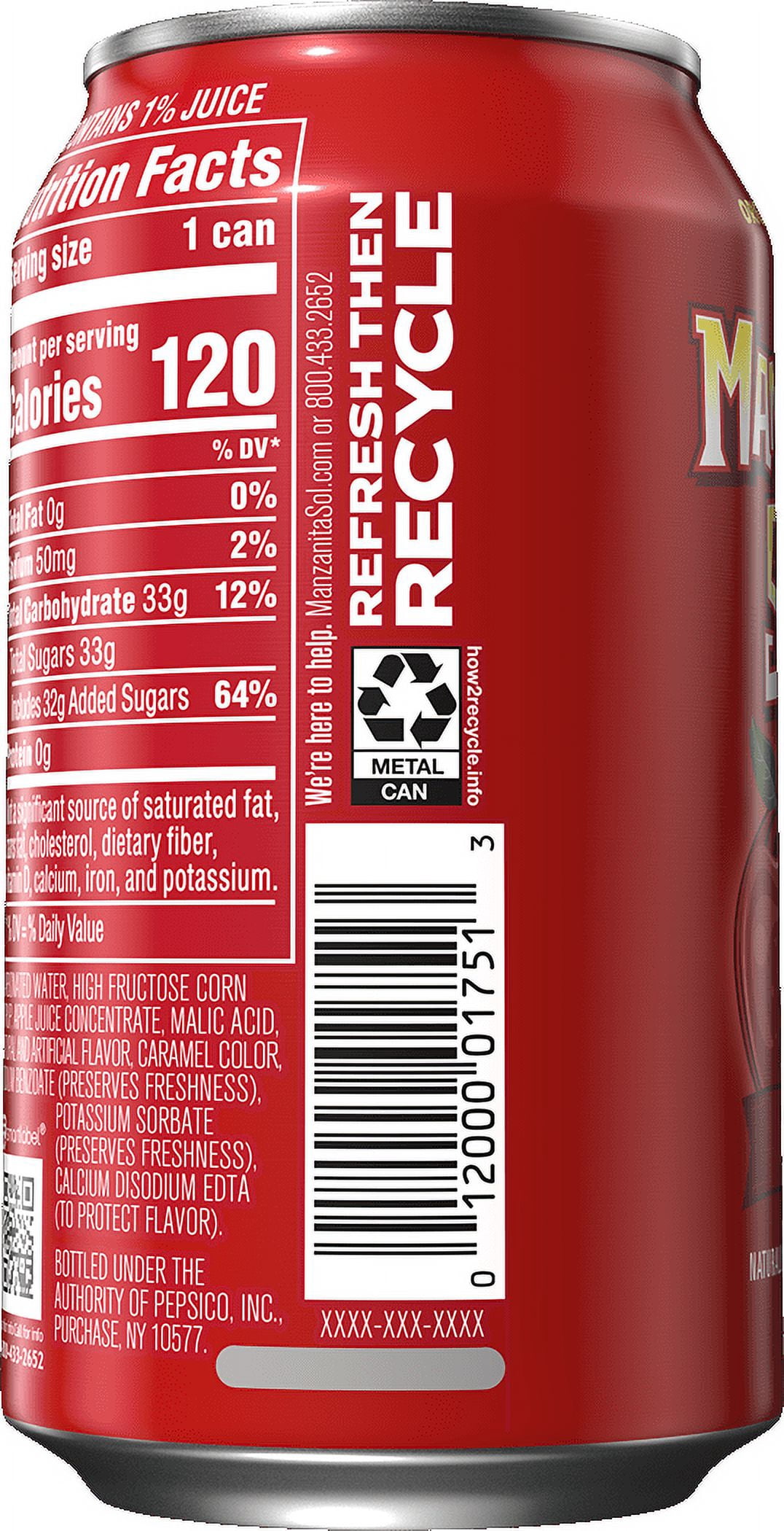 Manzanita Sol Apple Soda Pop, 12 fl oz, 4 Pack Cans