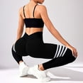 thumbnail image 5 of Women's Striped Outdoor Sports Leggings High Waisted And Lifting Yoga Clothes Quick Drying Running Sports And Fitness Pants(M, Black), 5 of 6