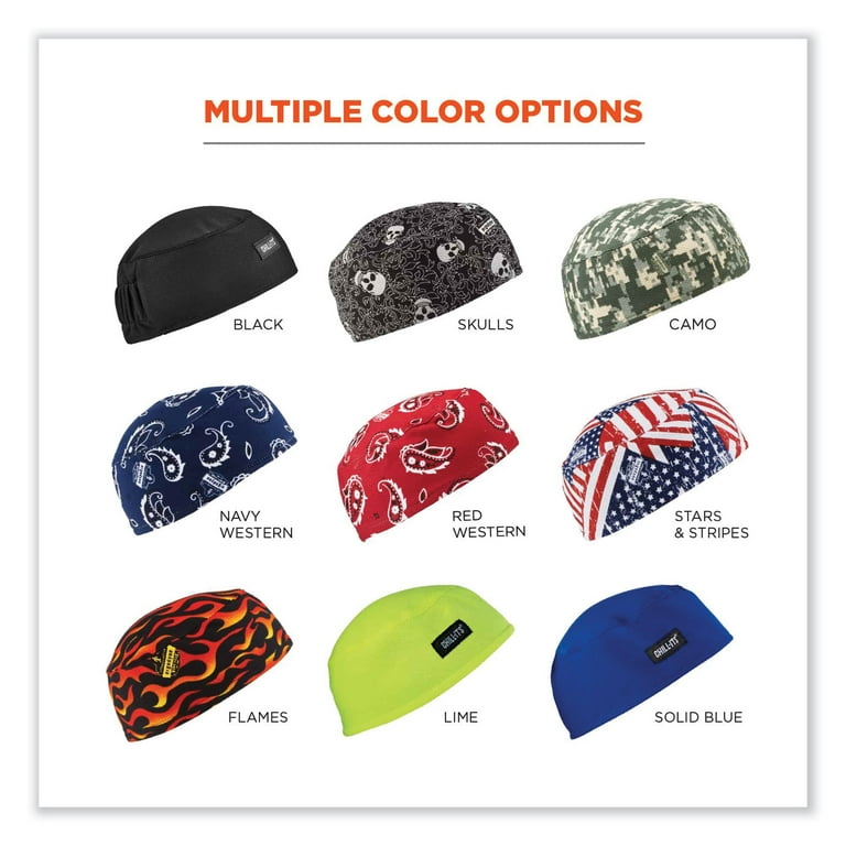 Chill-Its 6630 High-Performance Terry Cloth Skull Cap, Polyester, One Size Fit Most, Navy Western, Ships in 1-3 Business Days Chill-Its 6630 High-Performance Terry Cloth Skull Cap, Polyester, One Size Fit Most, Navy Western, Ships in 1-3 Business Days