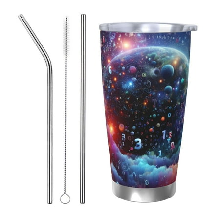 

Tideii Outer Space Floating Numbers And Letters for 20OZ Car Cup Stainless Steel Cold and Hot Cup with Lid Suitable for Outdoor and Home Unisex-Straw Three-piece Set