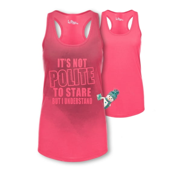 Sweat Activated Gift Tank Top Pink with Motivational Hidden Message It’s Not Polite to Stare for Women X-Small