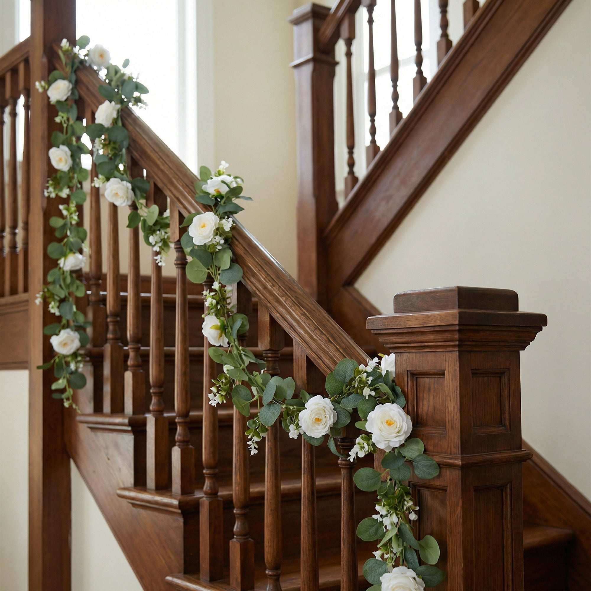 Unique Bargains Artificial Eucalyptus Garland Faux Runner Rose Vine Arch Table 71 in