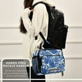 thumbnail image 6 of FORMRS Student Lunch Bag Insulated Reusable Cooler Box with Zipper Pockets, Blue Garden Pattern, 6 of 9