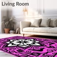 thumbnail image 2 of ODIKA 3'x5' Machine Washable Non-Slip Area Rug, Meditation Art Hippie Throw Zen Design High Traffic Rug, Pink, 709409, 2 of 7