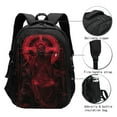 thumbnail image 3 of Bingfone Red Gothic Skeleton Throne for USB Backpack, Multi-compartment Multi-pocket Computer Backpack, Suitable for Travel, Business, Leisure, Unisex, 3 of 7