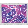 thumbnail image 1 of Abstract Tapestry, Contemporary Graphic Art Print with Vibrant Color Blocks and Wavy Lines, Wall Hanging for Bedroom Living Room Dorm Decor, 60W X 40L Inches, Violet Pink Blue, by Ambesonne, 1 of 2