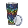 thumbnail image 2 of Picia Magical Mushrooms and Flowers Pattern 20 oz Tumbler Stainless Steel Vacuum Insulated Coffee Ice Cup Double Wall Travel Flask Dual Lid Water Bottle, Eco-friendly Car Cup-Without Straw, 2 of 8