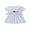 Blue, variant on BemeyourBBs Toddler Baby Girl Back to School Dresses Kids Kindergarten Outfits Baby Girl Summer Dress with Bows Striped Apple Embroidered Puff Short Sleeve Doll Collar Causal A-line Dress