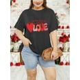 thumbnail image 4 of XCHQRTI Heart T Shirt for Women Plus Size Short Sleeve Shirt Grateful with Love Graphic Tee Oversized Valentine's Day Top, 4 of 7
