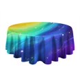thumbnail image 5 of Rainbow Tie Dye Wave Pattern Round Tablecloth 60"x60",Wrinkle Wipeable Table Cloth for Kitchen Dining Room Picnic Patio Party, 5 of 6