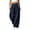 Dark Blue, variant on cocolona Womens Casual Pleated Dress Pants Elastic Waist Straight Wide Leg Commute Office Work Pants with Pockets