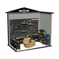 thumbnail image 2 of Clouddwell 6 ft. x 4 ft. Outdoor Storage Shed, Black Metal Garden Shed with Lockable Doors & Sloped Roof for Backyard, Patio, Poolside, 2 of 9