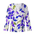 thumbnail image 4 of V Neck Tops for Women Dressy Tunic T-Shirts Juniors Pleated Button 3/4 Length Sleeve Blouse Teen Girls Casual Cute Floral Print Pullover Tee, 4 of 5