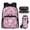 Pink Cherry Blossom Cute Axolotl Print, variant on Bulopur Cute Capybara Print Kids Backpack Set 4 Pcs Lightweight Waterproof Kids School Bag with Lunch Bag, Pencil Case and Water Bottle Cover for Girls Ages 5-12