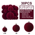thumbnail image 2 of Yastouay 30 Pcs Christmas Ornaments Set,Mix Size Red Velvet Shatterproof Christmas Ball Hanging Xmas Tree for Christmas Decorations, 2 of 8