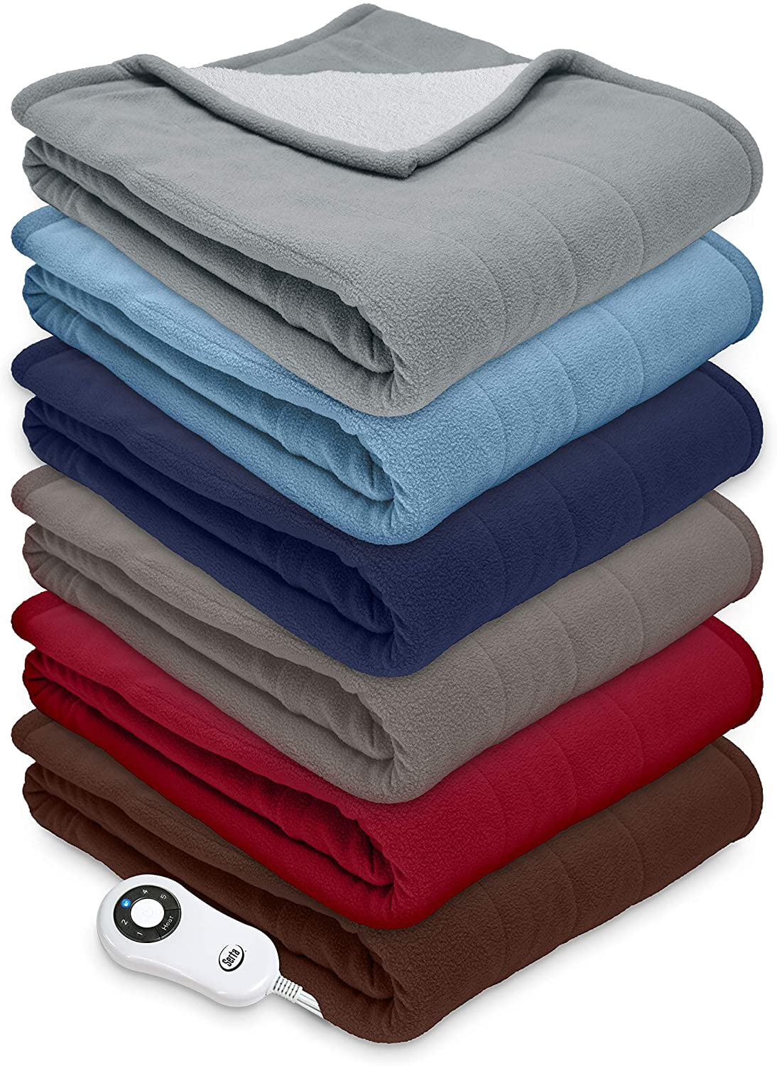 SertaReversible Sherpa/Fleece Heated Electric Throw Blanket 50"x60" With 5 S 