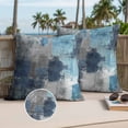 thumbnail image 3 of Blue Grey Outdoor Pillow Covers 18x18 Set of 2,Waterproof Patio Throw Pillowcase Protectors,Modern Oil Painted Abstract Art Aesthetics Decorative Pillow Shams Cushion Covers for Seat Bed Couch Sofa, 3 of 8