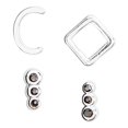 thumbnail image 1 of Lucky Brand Silver-Tone 4-Pc. Set Initial Mismatch Stud Earrings, 1 of 3