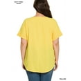 thumbnail image 4 of Zenana Plus Size Round Neck Heavy Woven Boat Neck Rolled Short Sleeve Blouse Top, 4 of 4