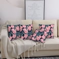 thumbnail image 7 of Throw Pillow Covers, Rose Pink Flowers Soft Square Pillow Cases with Invisible Zipper for Couch Bed Sofa, Farmhouse Fall Home Decor 20"x20", 7 of 7