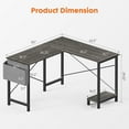 thumbnail image 4 of CONCETTA 49 Inch Modern L Shaped Computer Desk with Lower Storage Shelf & Side Bag, Two-Way Convertible Corner Gaming Table for Home Office, Black, 4 of 8