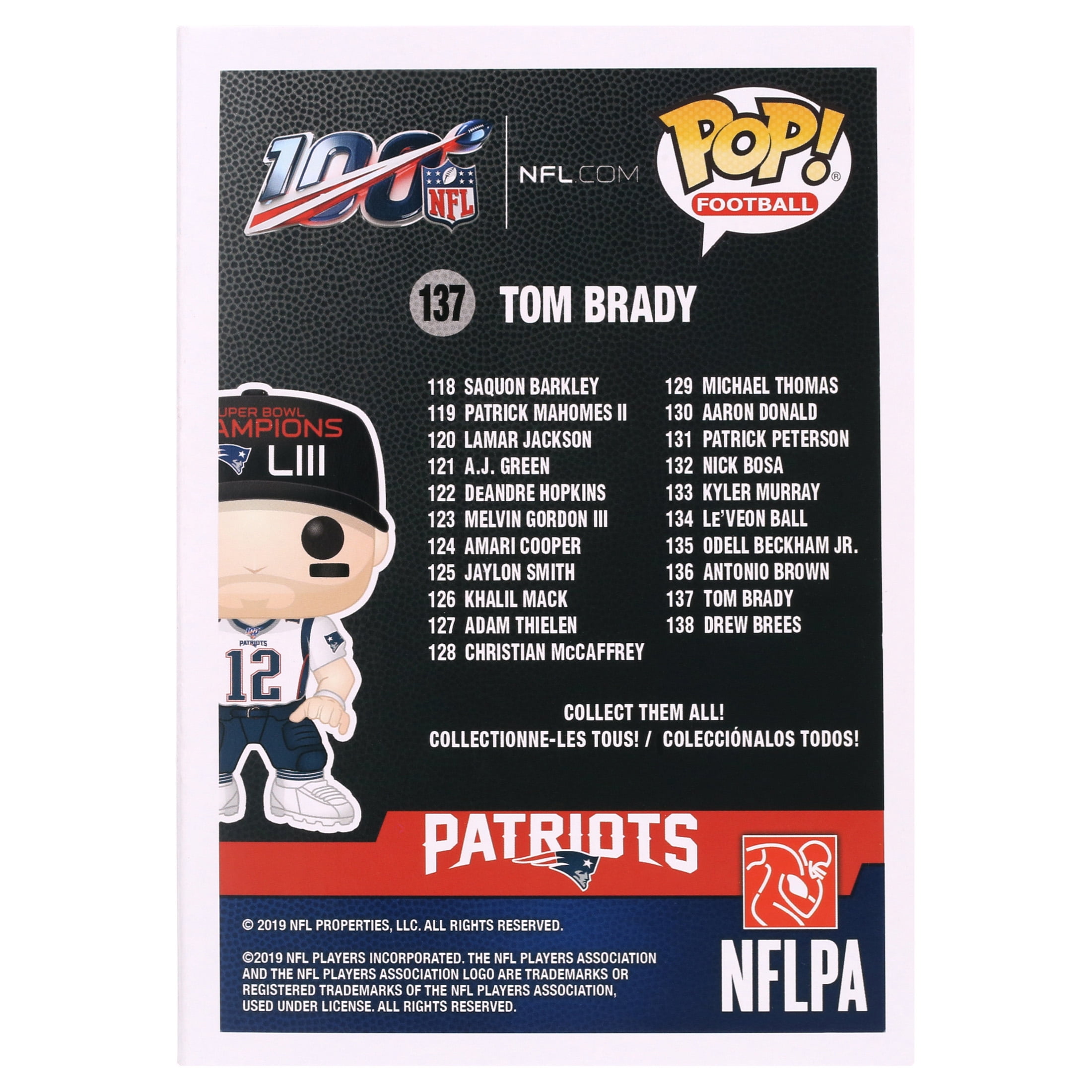 Funko Pop! NFL Patriots Tom Brady SB Champions Llll Collectible