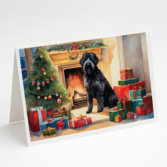 Bouvier des Flandres Cozy Christmas Greeting Cards Pack of 8 7 in x 5 in
