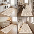 thumbnail image 3 of ICEANT 2'x6' Area Rug, Vintage Boho Runner Rugs for Hallway Kitchen Entryway Doormats, Non-slip Low Pile Carpet Machine Washable, Beige, 3 of 5