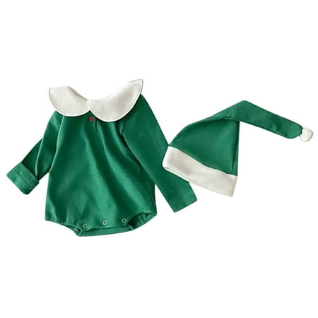

Uvwlwu Christmas Outfits for Baby Girls Unisex Girl Boy Outfit Long Sleeve Oversized Sweatshirt Onesie Bubble Romper Hat Xmas Clothes Set Baby Girl Clothes(Size:12-18 Months)