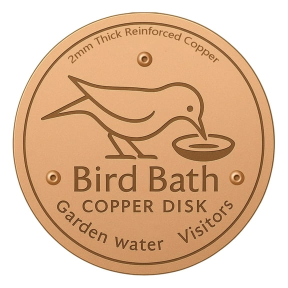 0.6mm Thick Copper Plate Keep Bird Bath 20 Days Weather Water Disk With Natural Purification