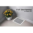 thumbnail image 3 of Achtek Air Supply Vent 9"x 9" Duct Opening (Overall 10-1/4"x 10-3/4") Solid Cast Aluminum Register Cover | Powder Coated, 3 of 13