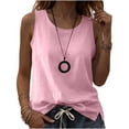 thumbnail image 6 of FAIWAD Tank Tops for Women Crew Neck Sleeveless Side Split Linen Shirts Casual Summer Beach Vacation Blouses, 6 of 9